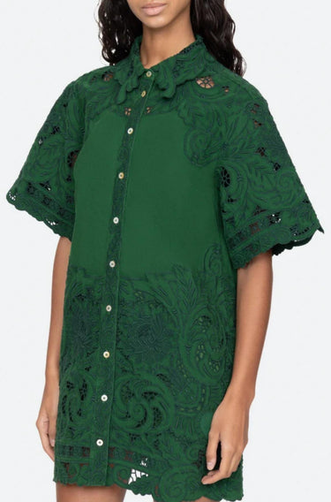 Ceci Embroidery Shirtdress reen-Dress-Sea New York-Debs Boutique